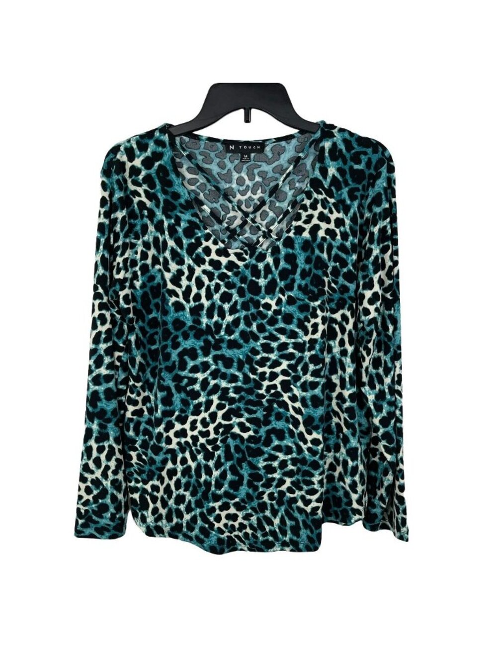 N Touch Women Long Sleeve Print Top Blouse Size M